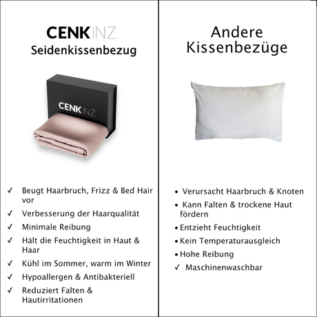 Reiner Seidenkissenbezug
